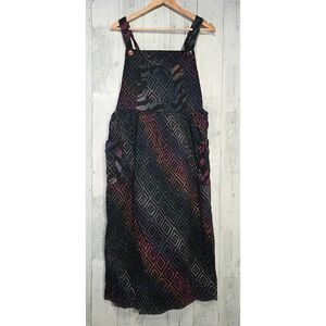 Winter Sun Rainbow Geometric Pinafore Jumper Dress Sz. M